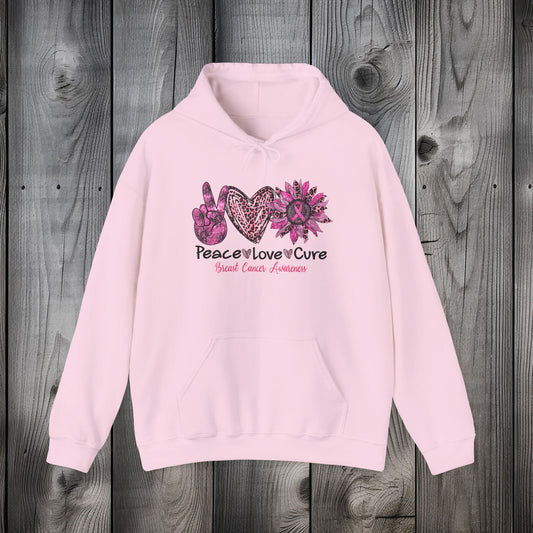 Peace Love Cure Hoodie Unisex Heavy Blend™ Hooded Sweatshirt