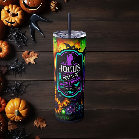 Enchanting Hocus Pocus Skinny Tumbler with Straw, 20oz