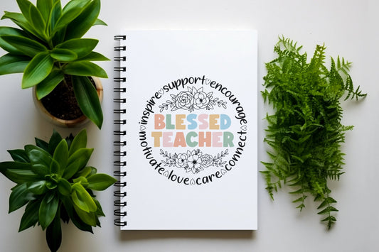 Blessed Teacher Spiral Notebook - Ruled Line - EternalAscension