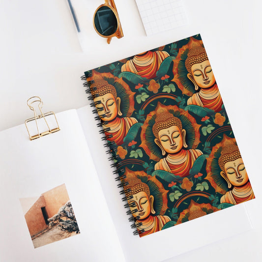 Buddha Spiral Notebook for Writing, Drawing, or Journaling - Ruled Line - EternalAscension