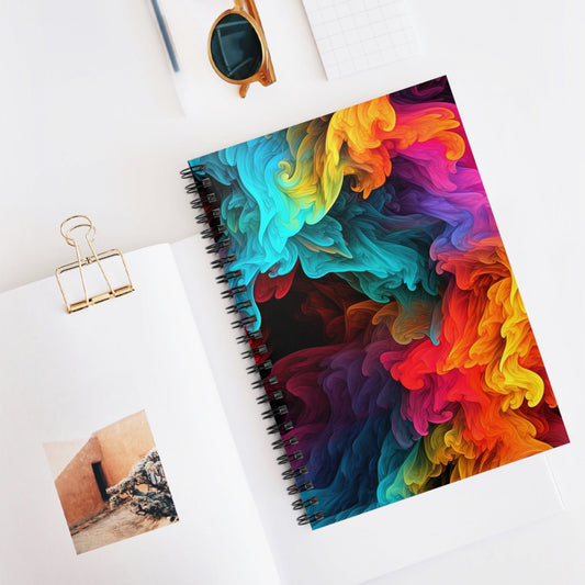 Chroma Whirl: A Dance of Hues Spiral Notebook - Ruled Line - EternalAscension