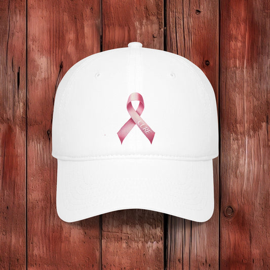 Cure Pink Ribbon Low Profile Baseball Cap - EternalAscension