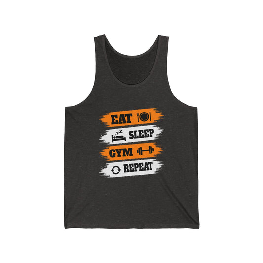 Eat Sleep Gym Repeat! Unisex Jersey Tank - EternalAscension