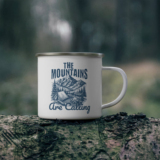 Enamel Camping Mug - The Mountains Are Calling - EternalAscension