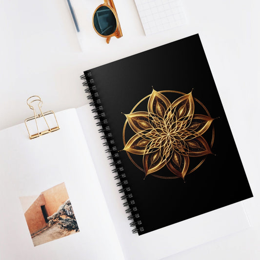 Golden Mandala Spiral Notebook - Ruled Line - EternalAscension