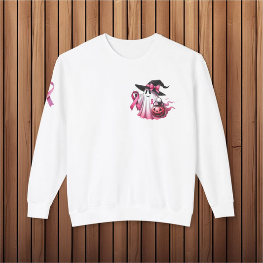 Haunted Hope, Breast Cancer Awareness Crewneck Sweatshirt - EternalAscension