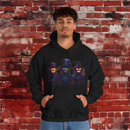 Menacing Trio Halloween Unisex Heavy Blend™ Hooded Sweatshirt - EternalAscension