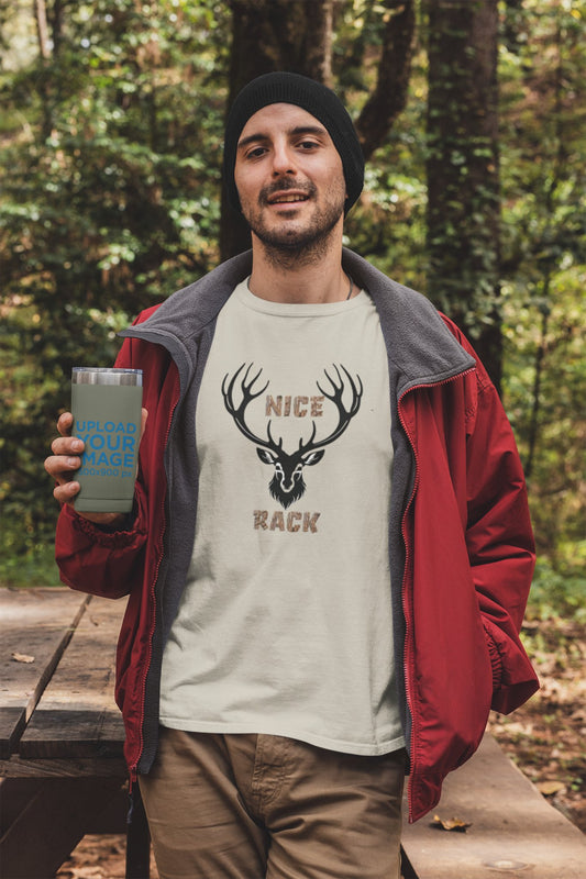 Nice Rack Deer Antler Graphic Tee, Hunting Enthusiasts Nature Lover Wildlife Apparel, Unisex Heavy Cotton Shirt, Outdoor Humor Tee, - EternalAscension