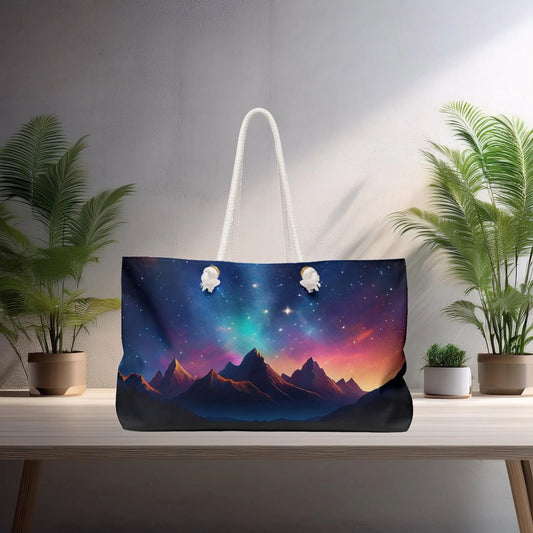 Tote Bag Night Sky Mountain Range - EternalAscension