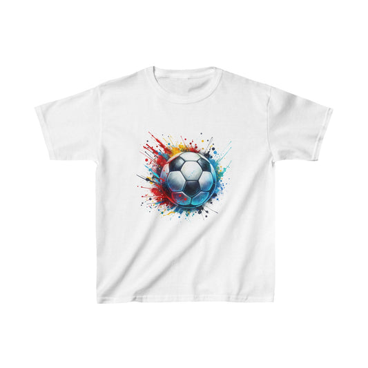 Vibrant Watercolor Soccer Ball Kids Heavy Cotton™ Tee - EternalAscension