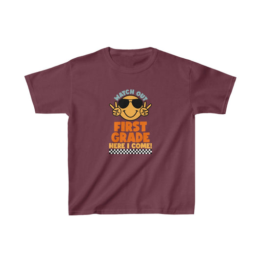 Watch Out First Grade Here I Come! Kids Heavy Cotton™ Tee - EternalAscension