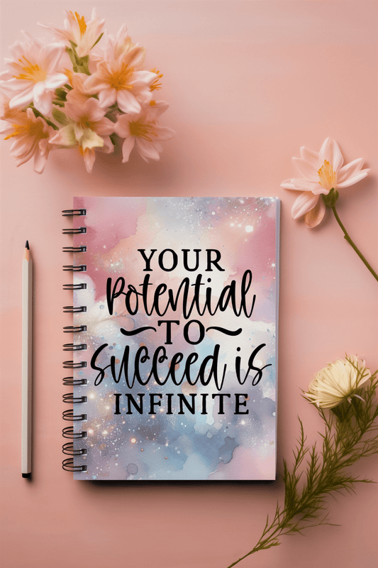 Your Potential to Succeed is Infinite Galaxy Spiral Notebook - EternalAscension